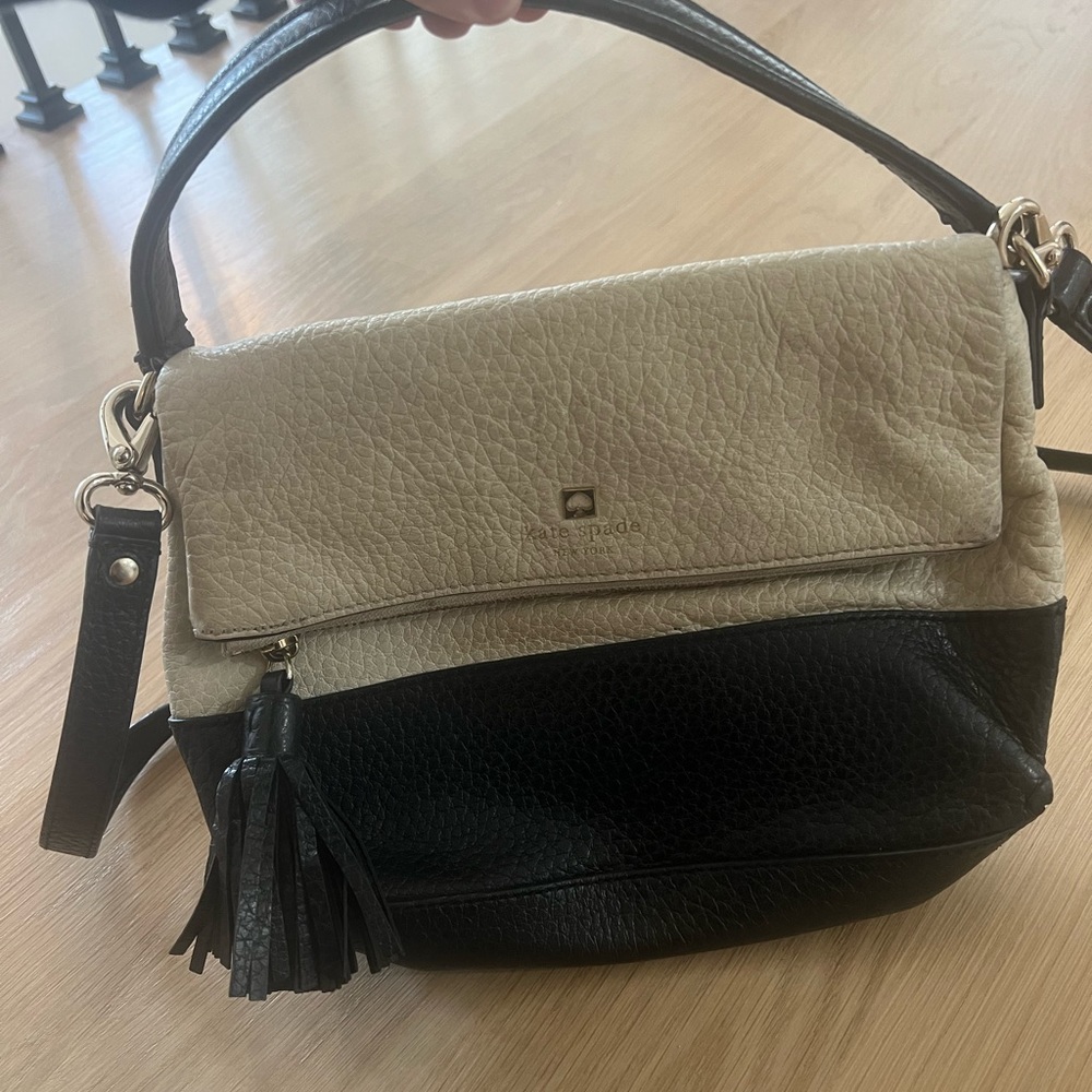 Kate Spade Black and Cream Cross Body Bag